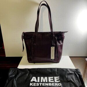 Aimee Kestenberg Merlot Leather "City Slicker Tote" Handbag (NWT)